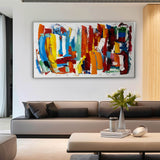 Large Colorful Living Room Wall Painting Colorful Abstract Canvas Art Abstract Colorful Wall Decor Art