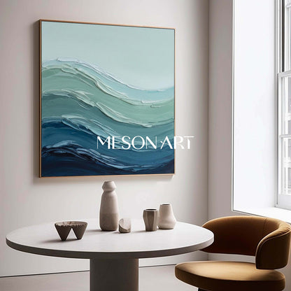 Green And Blue Abstract Ocean Wall Art Decor Sea Minimalist Art Wall Painting