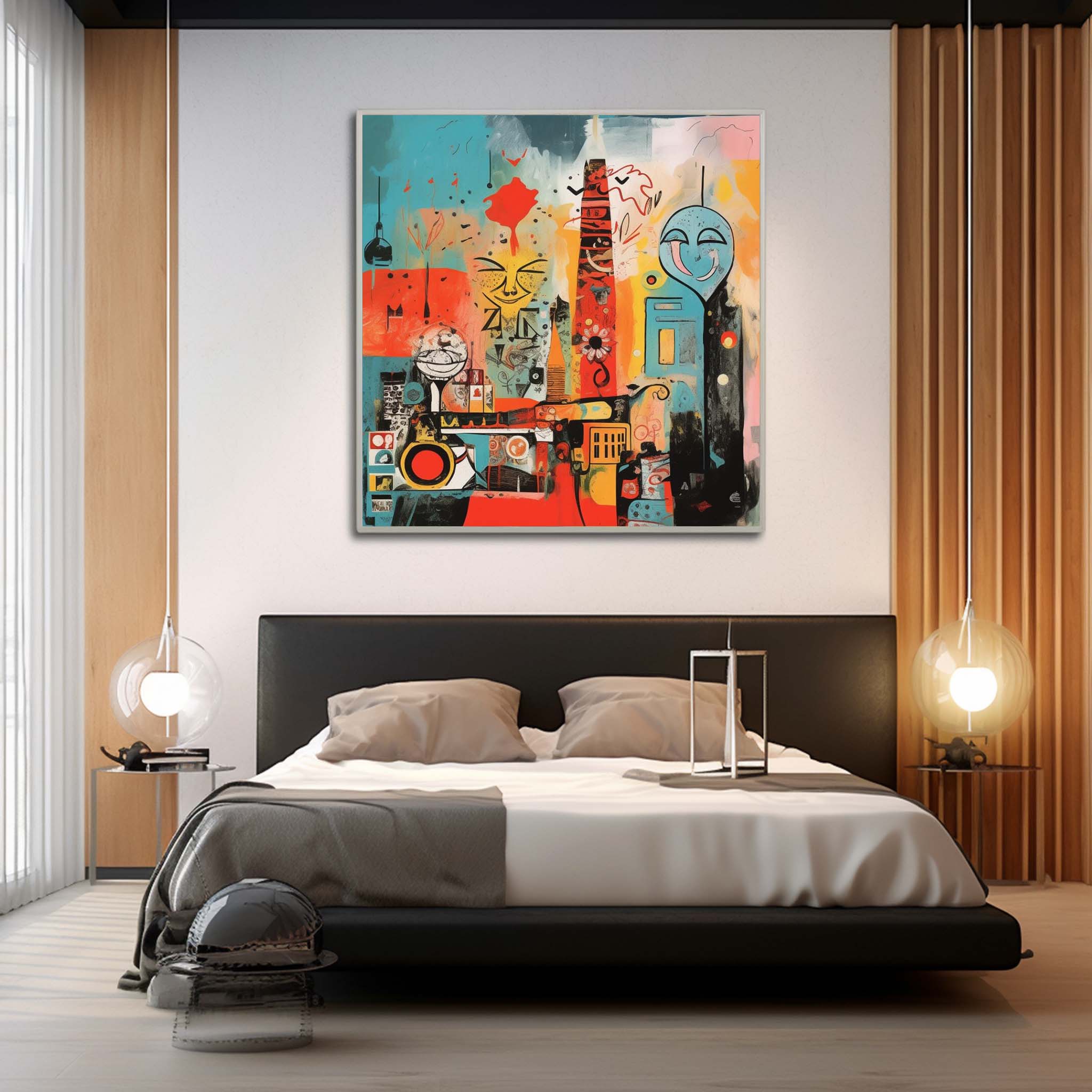 Funny Pop Art Canvas Funny Abstract Pop Art Contemporary Large Pop Art Smiley Pop Wall Art
