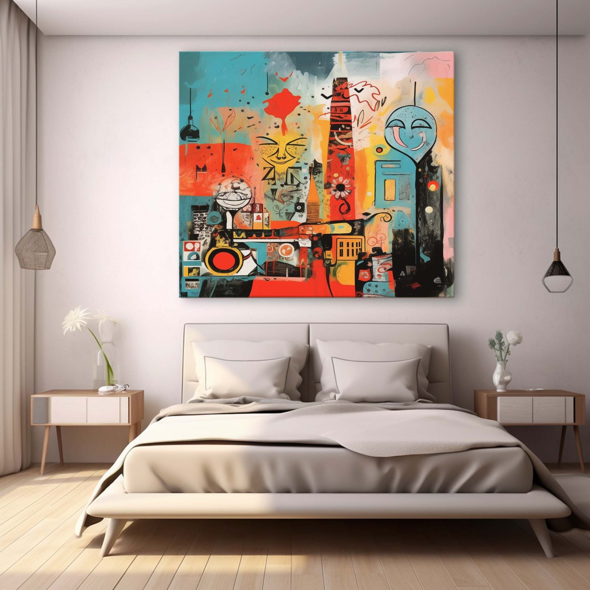 Funny Pop Art Canvas Funny Abstract Pop Art Contemporary Large Pop Art Smiley Pop Wall Art