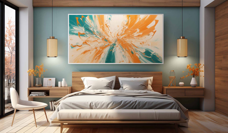 Extra Abstract Flower Texture Wall Painting Orange Texture Wall Art Orange Abstract Oil Painting