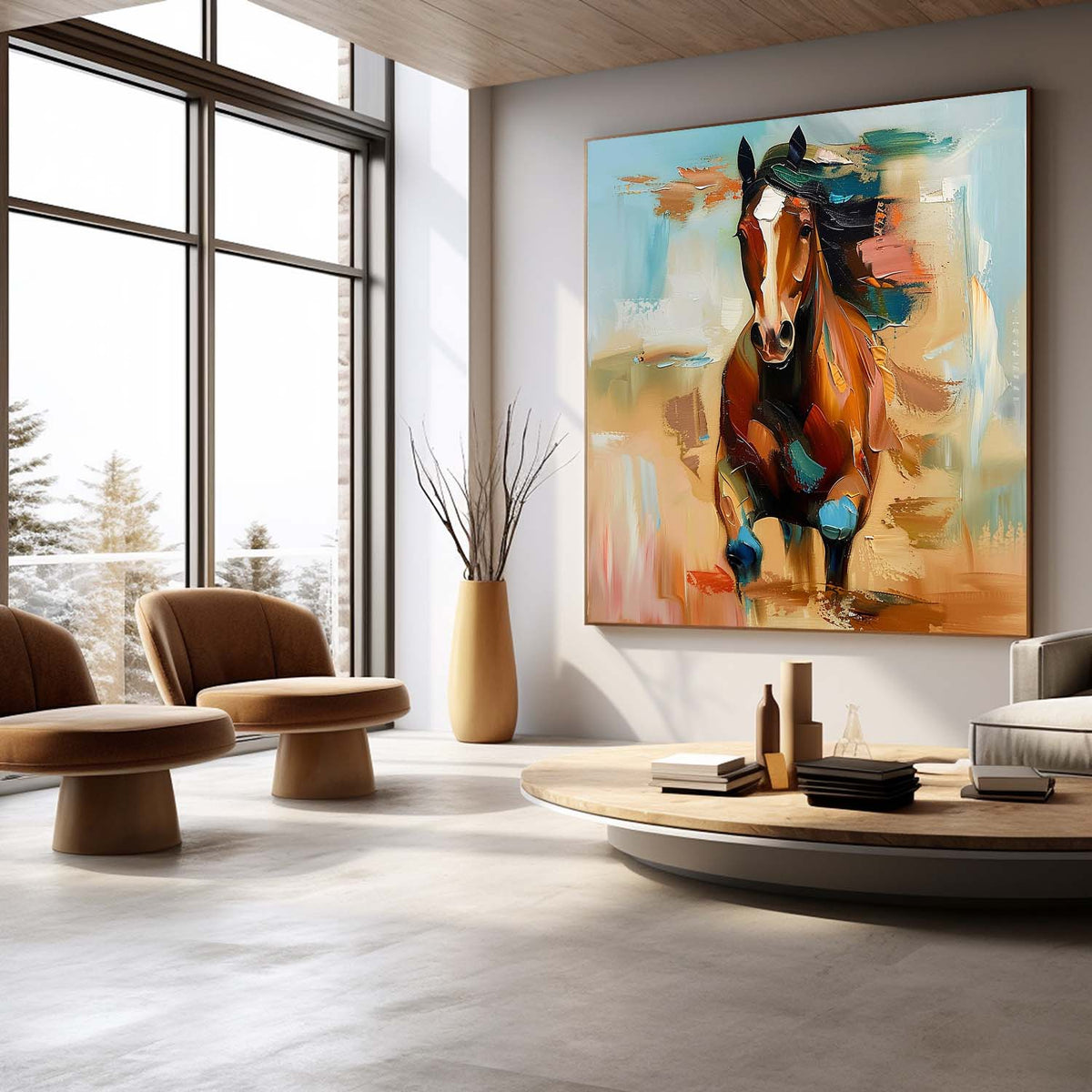 Running Horse Abstract Wall Art Decor Horse Oil Painting For Sale ...