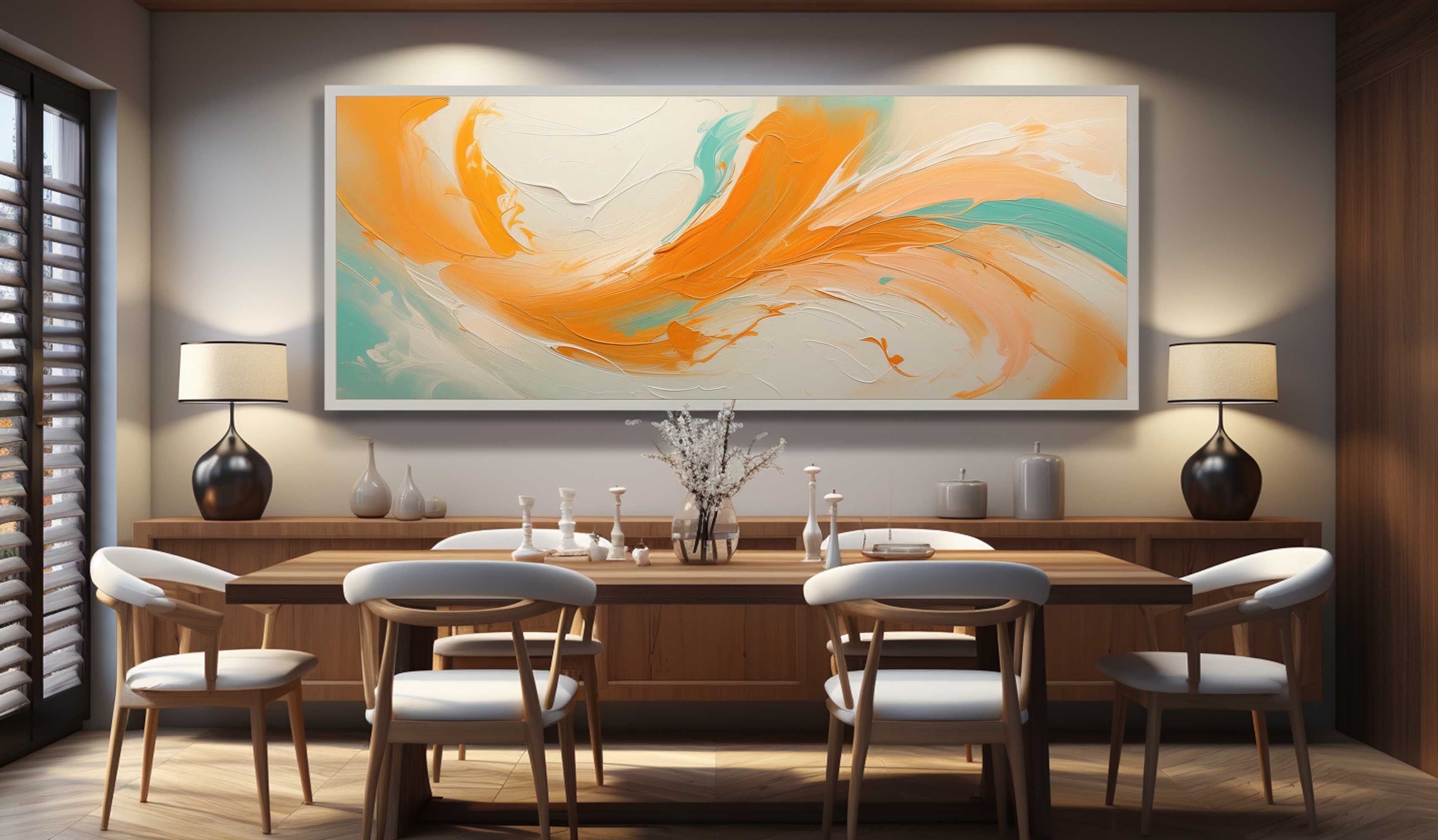 Large Orange and Beige Textured Wall Painting Hermès Orange Abstract Art Orange Textured Wall Art