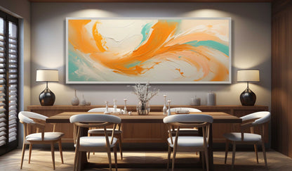 Large Orange and Beige Textured Wall Painting Hermès Orange Abstract Art Orange Textured Wall Art
