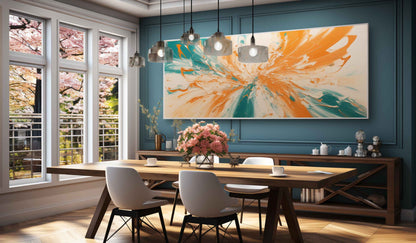 Extra Abstract Flower Texture Wall Painting Orange Texture Wall Art Orange Abstract Oil Painting