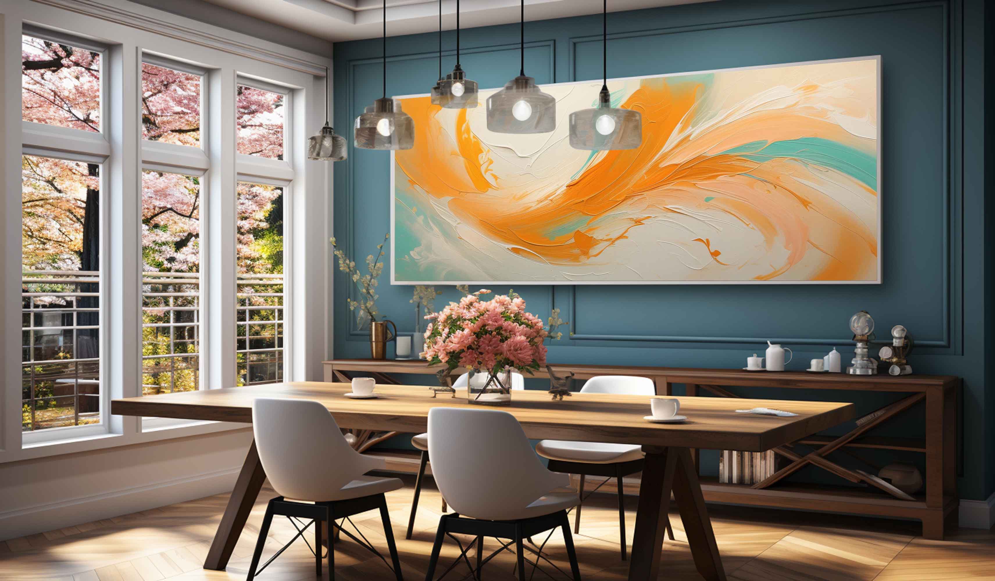 Large Orange and Beige Textured Wall Painting Hermès Orange Abstract Art Orange Textured Wall Art