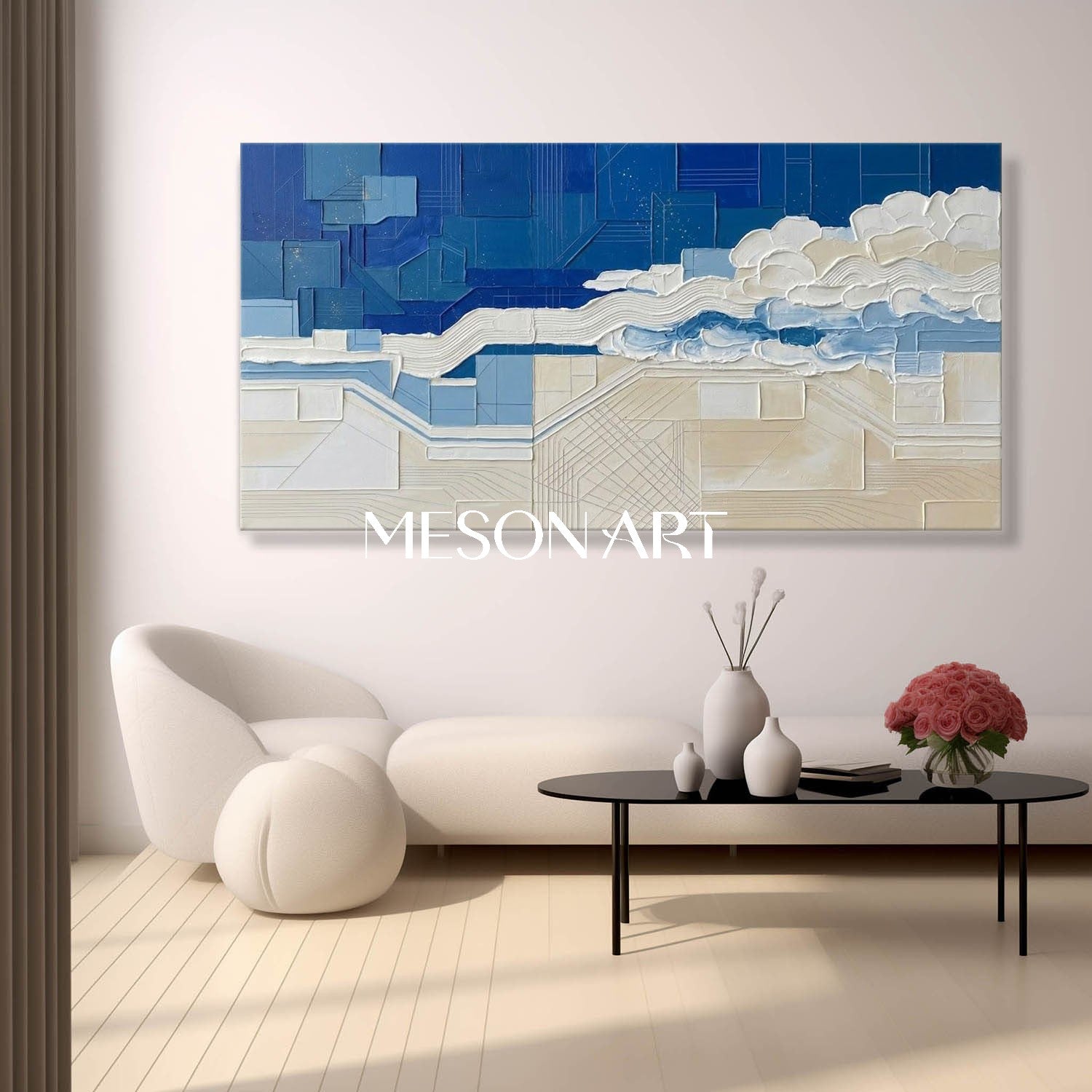 Buy Framed Abstract For Office Hand Painted 3D Home Decor Tech Inspired Textured Painting