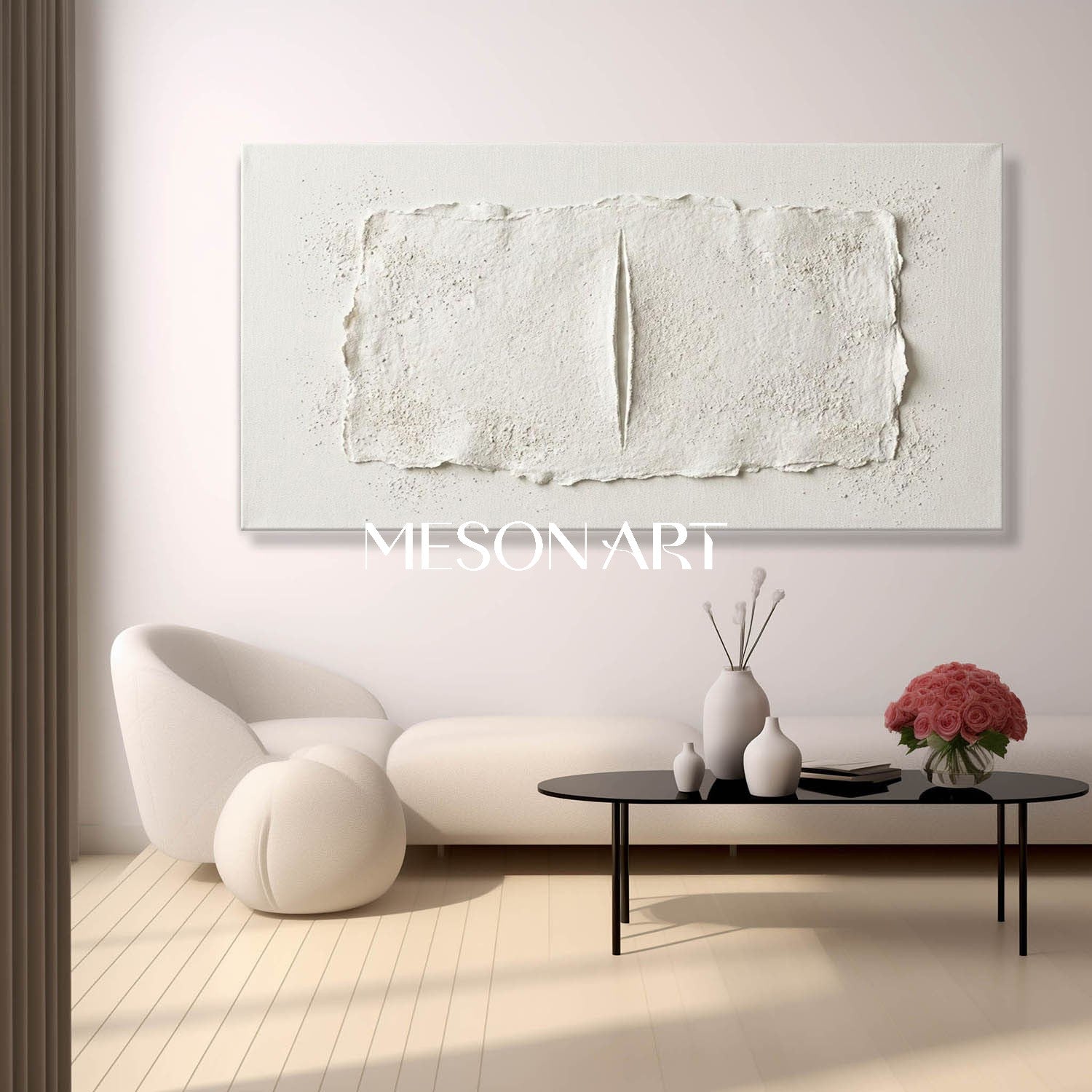 Large Floating Abstract Plaster Art, Textured Canvas For Home Office, Wabi-Sabi Wall Painting Decor