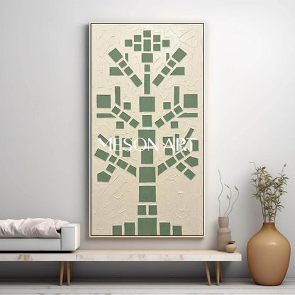 Forest Green Impasto Canvas Hallway Statement Piece Buy Narrow Wall Painting Online