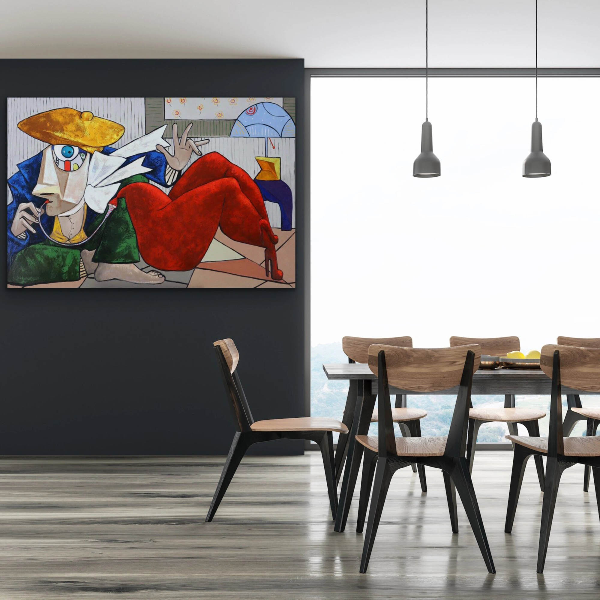 Colorful Abstract Figure Oil Painting Funny Pop Art Canvas Funny Pop Wall Art Contemporary Artist