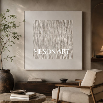 White 3D Plaster Wall Art Wabi-Sabi Wall Art White 3D Minimalism texture Abstract Painting
