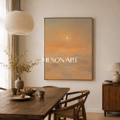 Sunrise Landscape Oil Painting Large Landscape Canvas Art WabiSabi Painting Large Landscape Wall Art