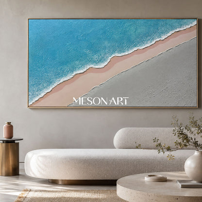 Large Blue ocean 3D Paintings Large Blue ocean Texture Wall Art Large Blue ocean Minimalist Painting