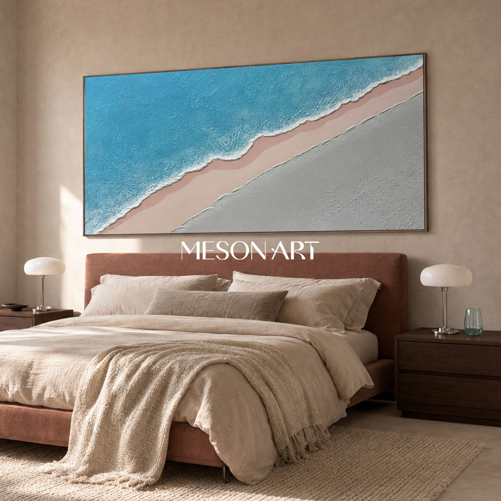 Large Blue ocean 3D Paintings Large Blue ocean Texture Wall Art Large Blue ocean Minimalist Painting