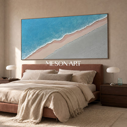 Large Blue ocean 3D Paintings Large Blue ocean Texture Wall Art Large Blue ocean Minimalist Painting
