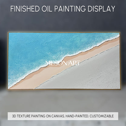 Large Blue ocean 3D Paintings Large Blue ocean Texture Wall Art Large Blue ocean Minimalist Painting