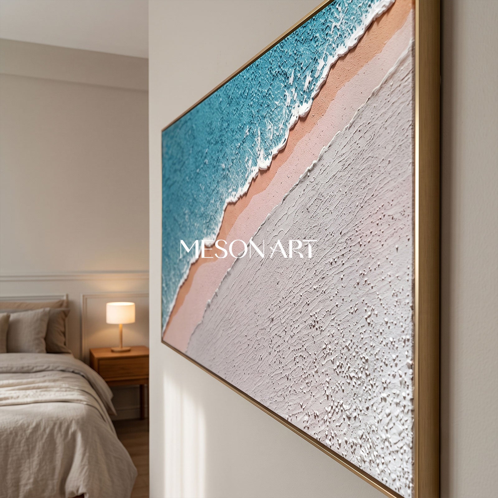 Large Blue ocean 3D Paintings Large Blue ocean Texture Wall Art Large Blue ocean Minimalist Painting