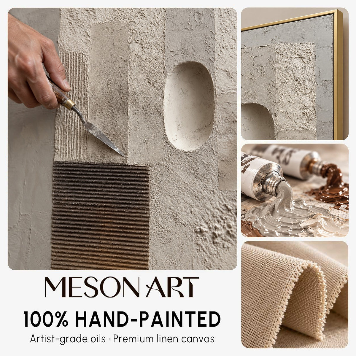 Large Wabi-Sabi Contemporary Minimalist Abstract Canvas with Textures