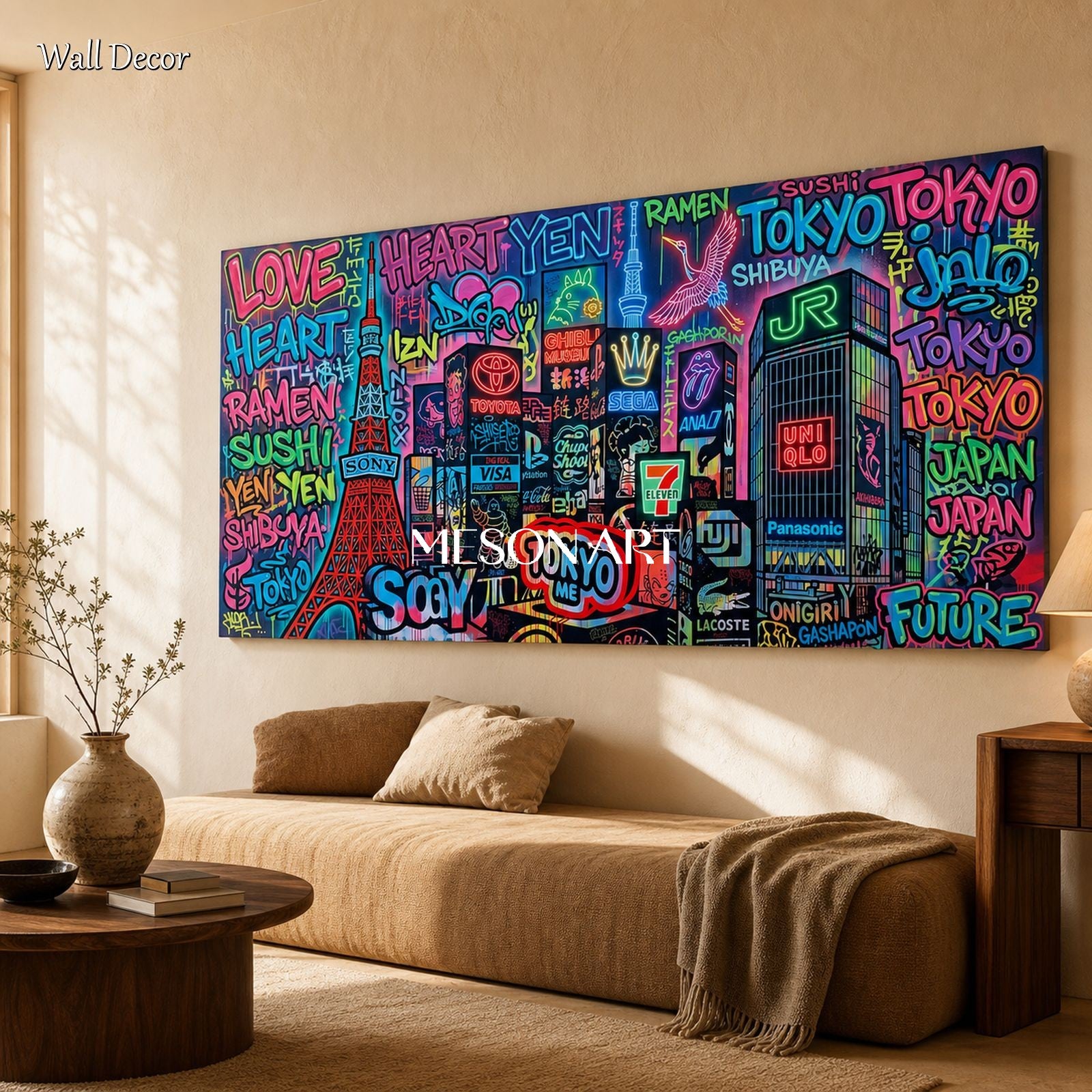 Pink And Black Banksy Paintings For Sale Panoramic Pop Art Wall Decor For Living Room By Mesonart