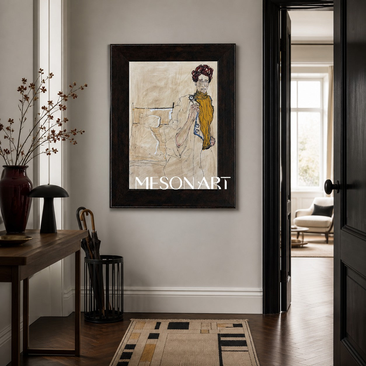 Brown And Gold Expressionist Art Rectangular Gallery Wall Decor Original Artist Hand Painted By Mesonart