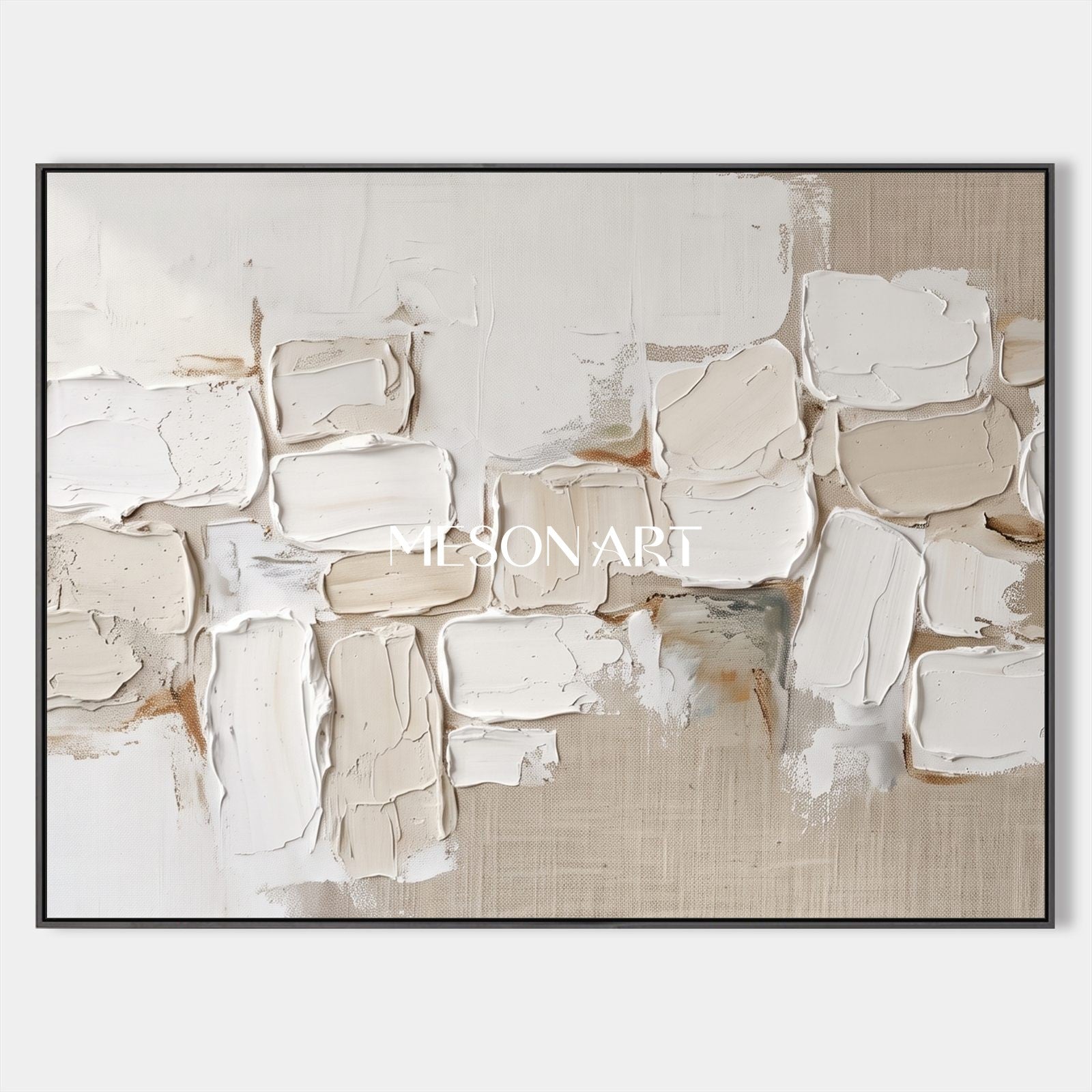 Minimalist Abstract Art With Textured Relief Blocks For Modern Home Decor