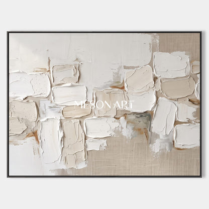 Minimalist Abstract Art With Textured Relief Blocks For Modern Home Decor