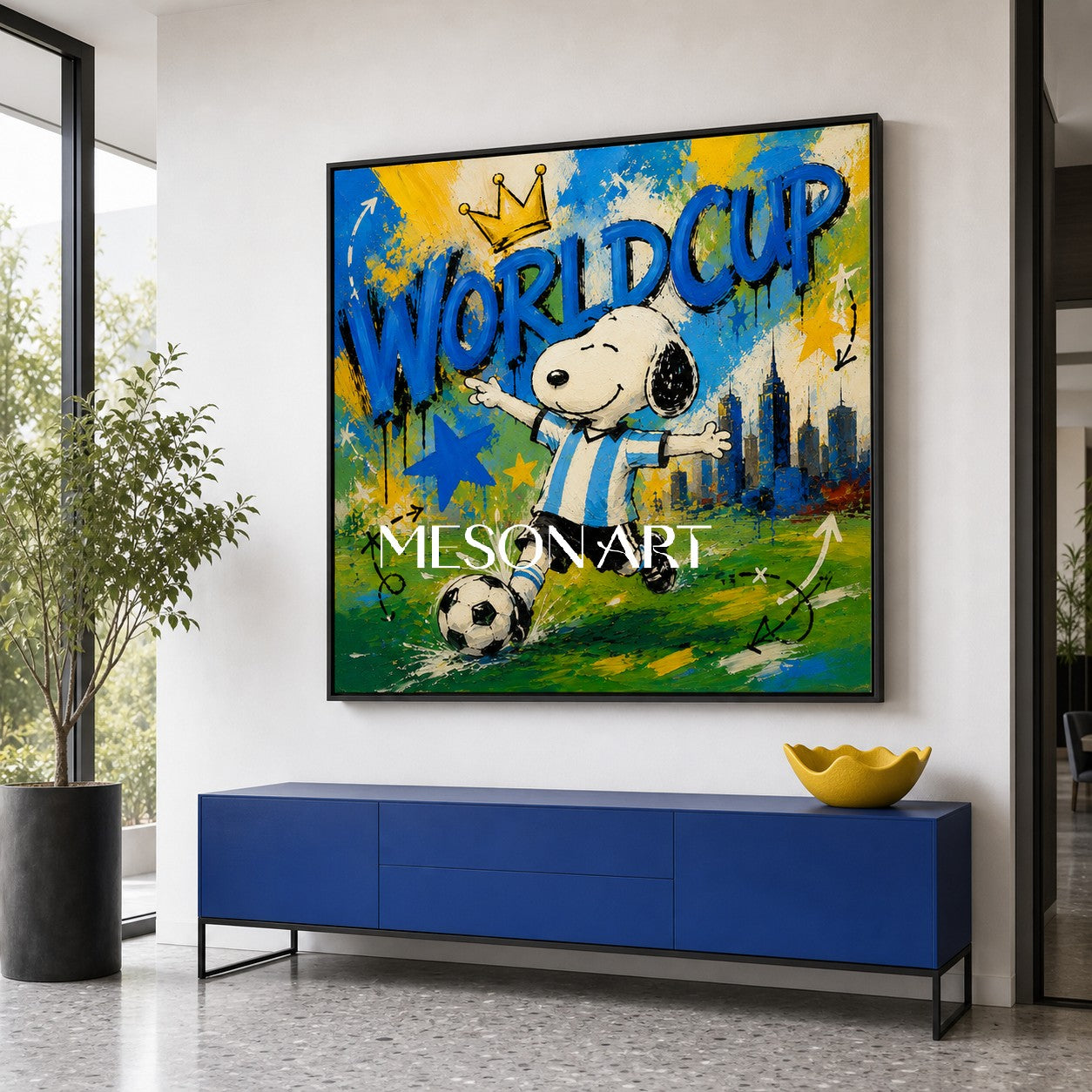 Snoopy World Cup Graffiti Art For Kids Room And Living Space With Bold Colors