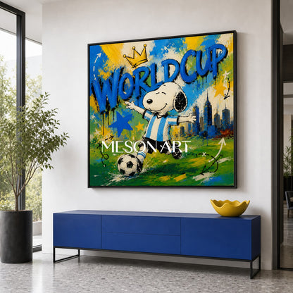 Snoopy World Cup Graffiti Art For Kids Room And Living Space With Bold Colors