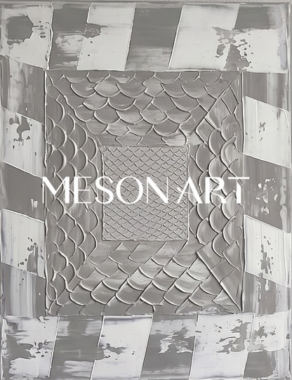 Gray Abstract Triptych With Textured Relief For Modern Living Room Decor
