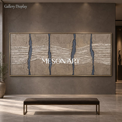 Brown And Gray Textured Painting Panoramic Large Abstract Wall Art For Living Room Original Artist By Mesonart
