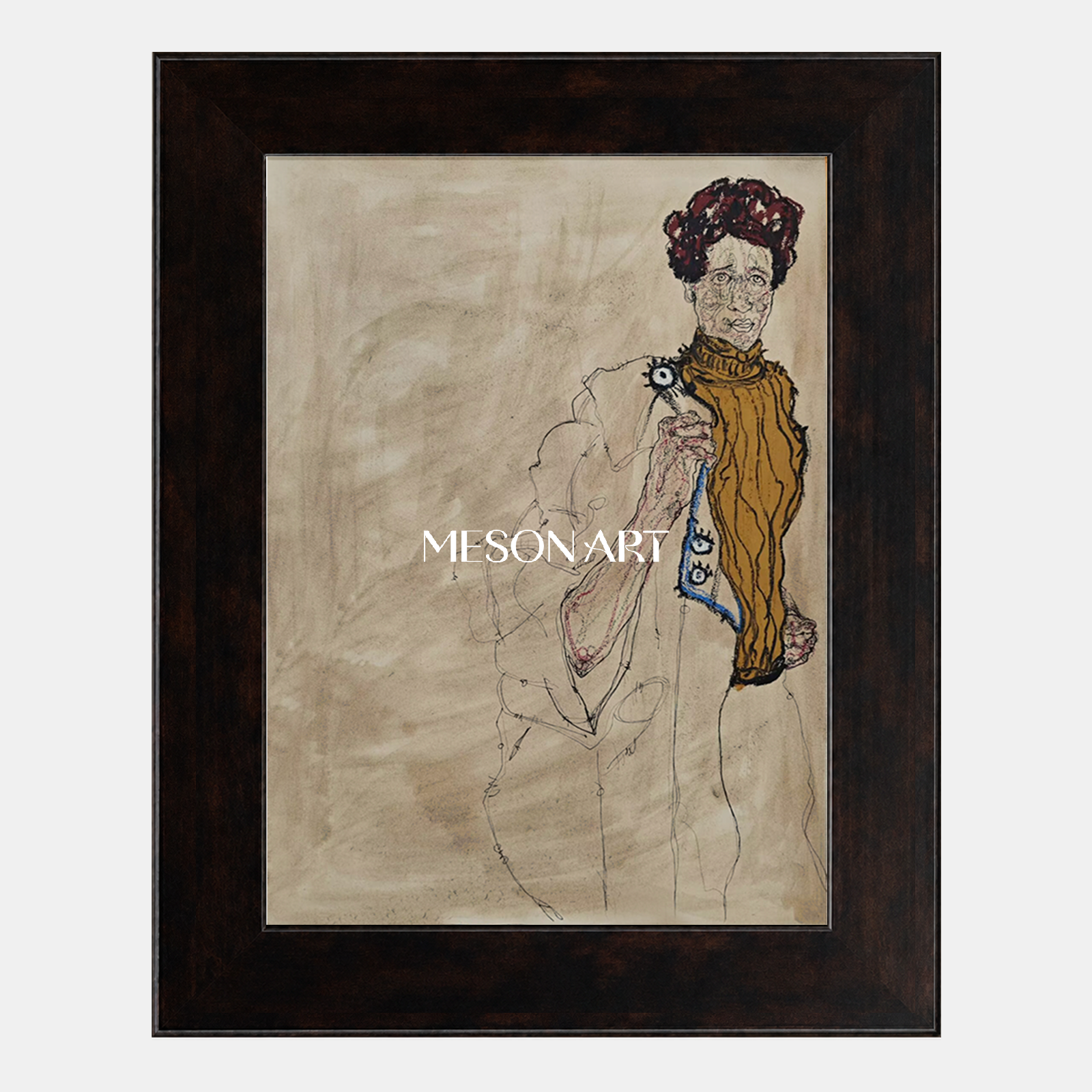 Brown And Gold Expressionist Art Rectangular Gallery Wall Decor Original Artist Hand Painted By Mesonart