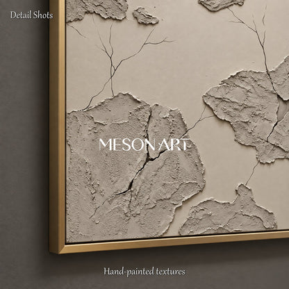 Gray Abstract Art Wabi Sabi Rectangular Wall Decor For Living Room By Mesonart