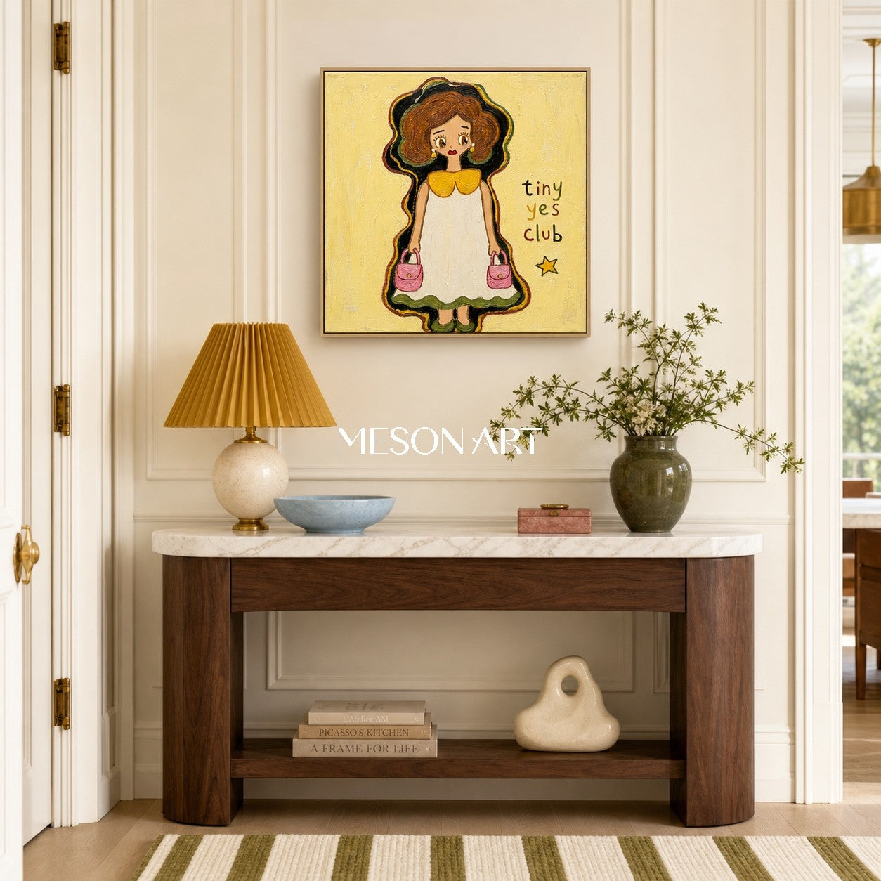 Whimsical Pop Art Painting For Kids Room With Textured Finish And Vibrant Colors