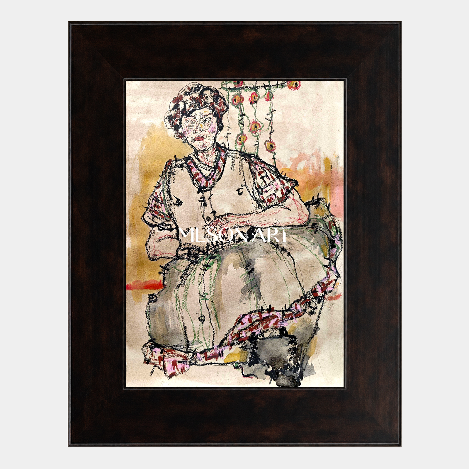 Abstract Expressionist Modern Portrait Art With Soft Brushwork For Living Room Or Home Office Decor