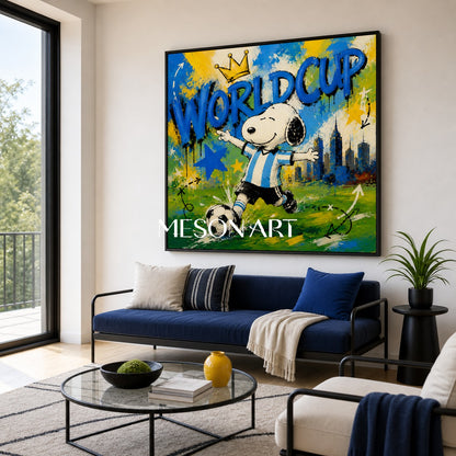 Snoopy World Cup Graffiti Art For Kids Room And Living Space With Bold Colors
