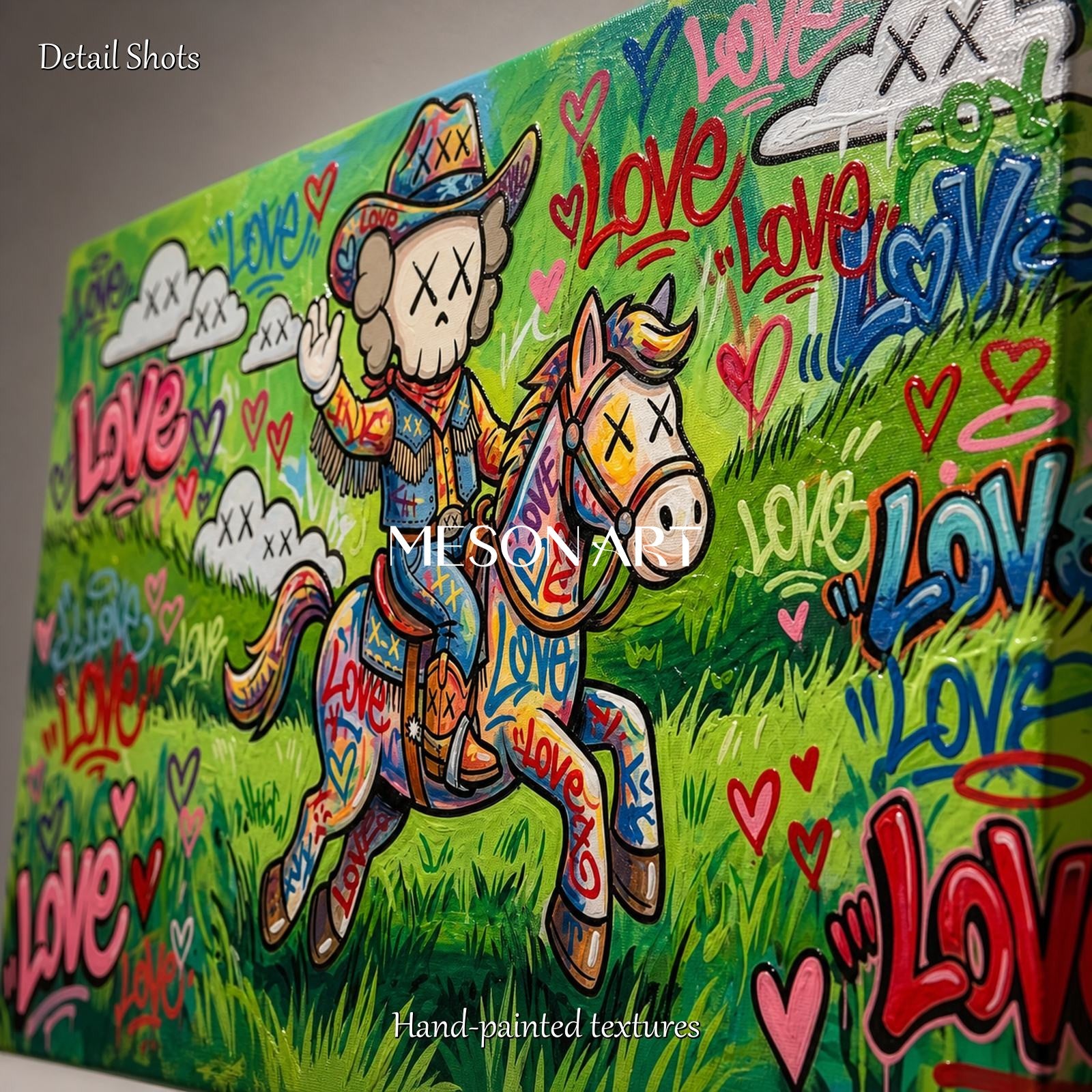 Vibrant Graffiti Art Painting With Love Theme For Modern Living Rooms And Kids Spaces