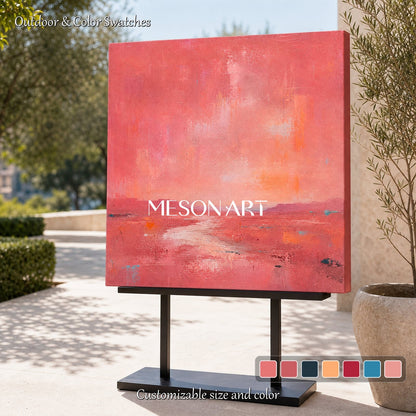 Pink Abstract Canvas Wall Art Minimalist Painting For Modern Home Decor