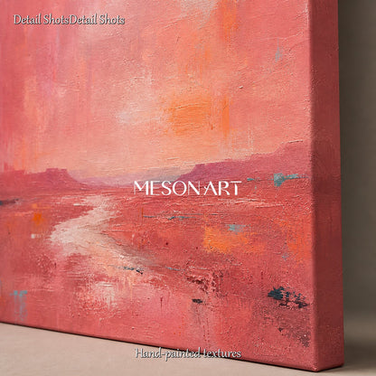 Pink Abstract Canvas Wall Art Minimalist Painting For Modern Home Decor