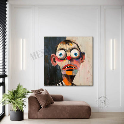 Modern Cool Portrait Abstract Canvas Art Male Pop Portrait Painting Male Portrait Art for Sale