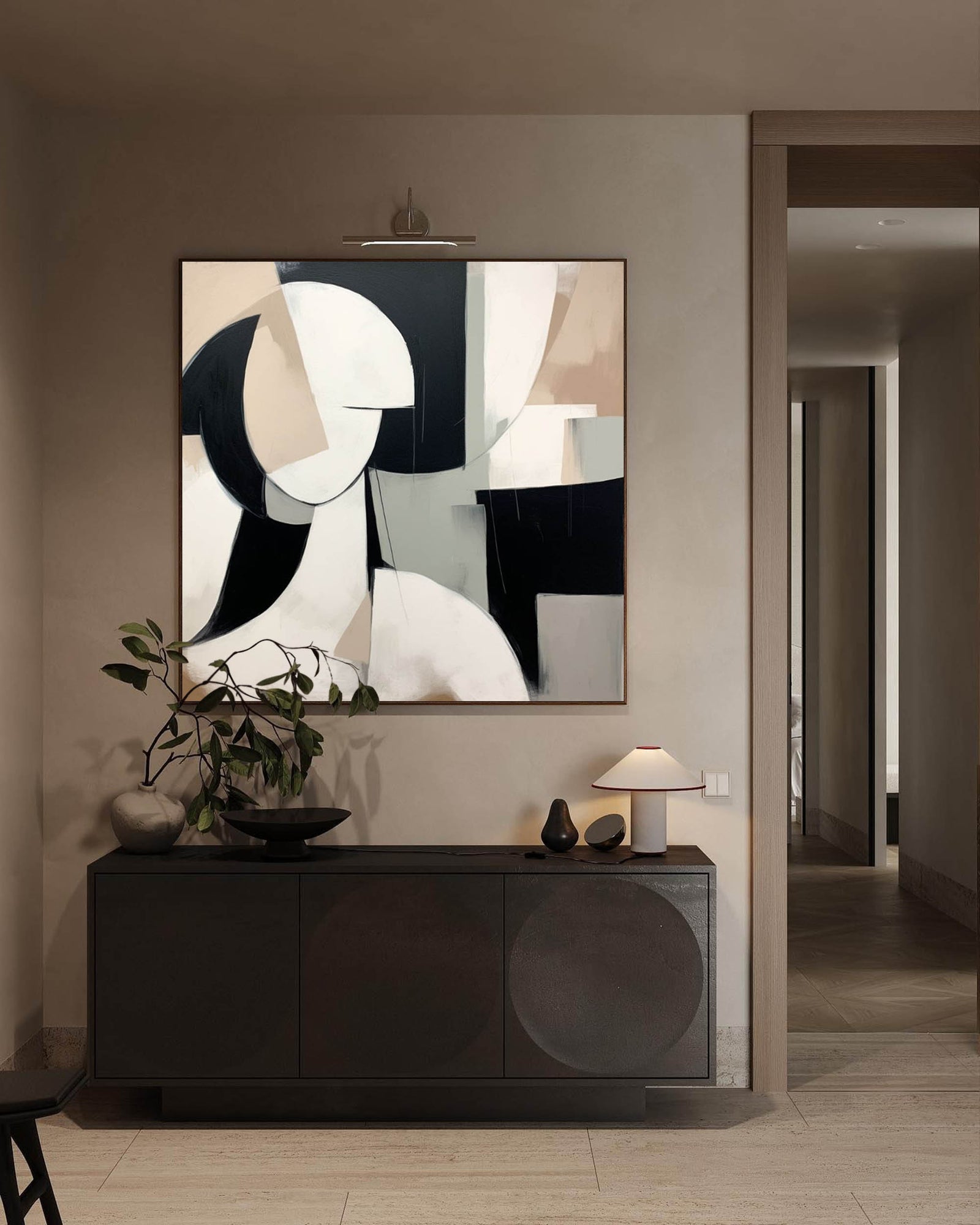 Minimalist Black Abstract Canvas Wall Art
