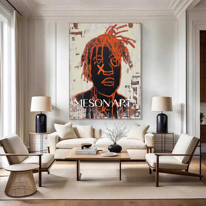 Abstract Expressionism Portrait Painting Framed Wall Art Living Room
