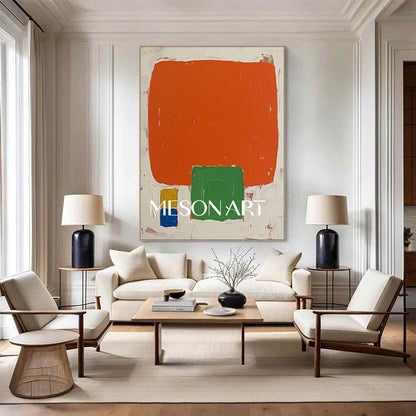 Vibrant Minimalist Large Textured Canvas Ready to Hang Dinning Room