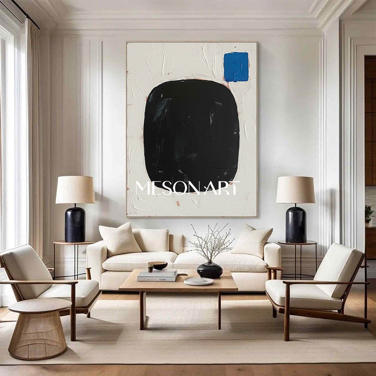 Customized Vertical Black Beige Minimalist Framed Art Entryway On Sale