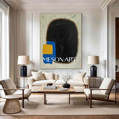 Black Abstract Textured Large Canvas Oil Painting Living Room Buy Now