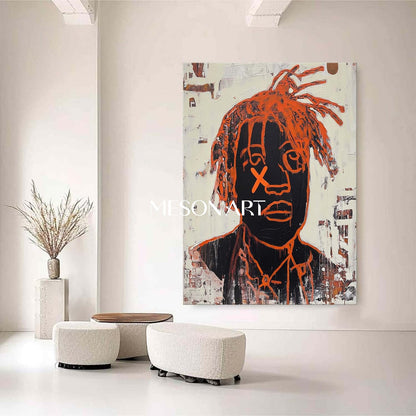 Abstract Expressionism Portrait Painting Framed Wall Art Living Room