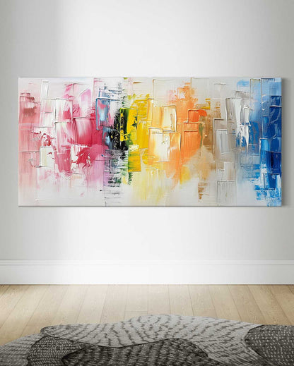Large colorful abstract texture painting Colorful urban texture canvas wall art decoration