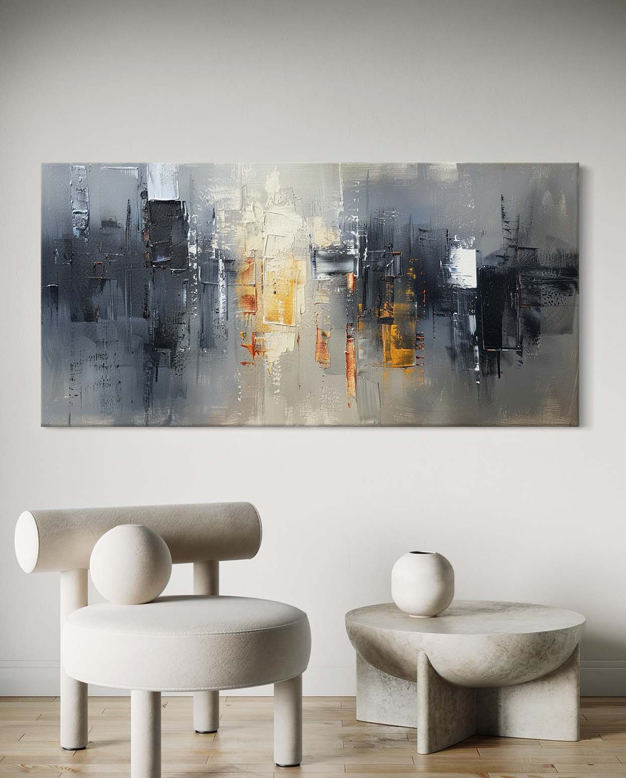 Large Night City Wall Paintings For Sale Abstract City Canvas Art For Sale