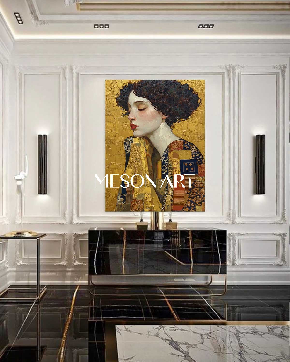 Contemporary Art Hand Painted Textured Large Framed Canvas Bedroom