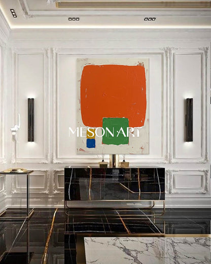 Vibrant Minimalist Large Textured Canvas Ready to Hang Dinning Room