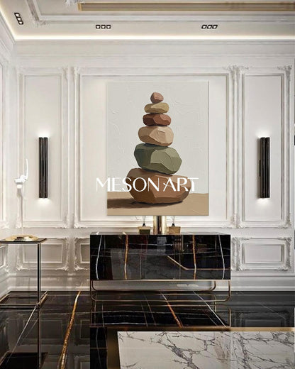 Large Minimalist Calm Still Life Wabi-Sabi Zen Art Earth Tones Canvas